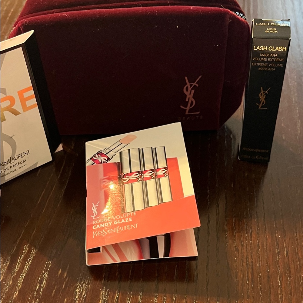 Yves Saint Laurent Burgundy Velvet Beauty Set